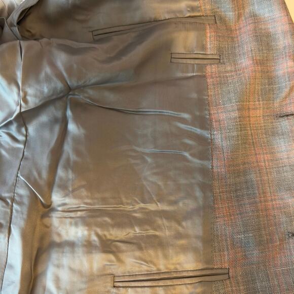 NWT Canali Men’s Wool Silk Linen Plaid Sport Coat Blazer Size 56R US 46R Luxury - Picture 11 of 12